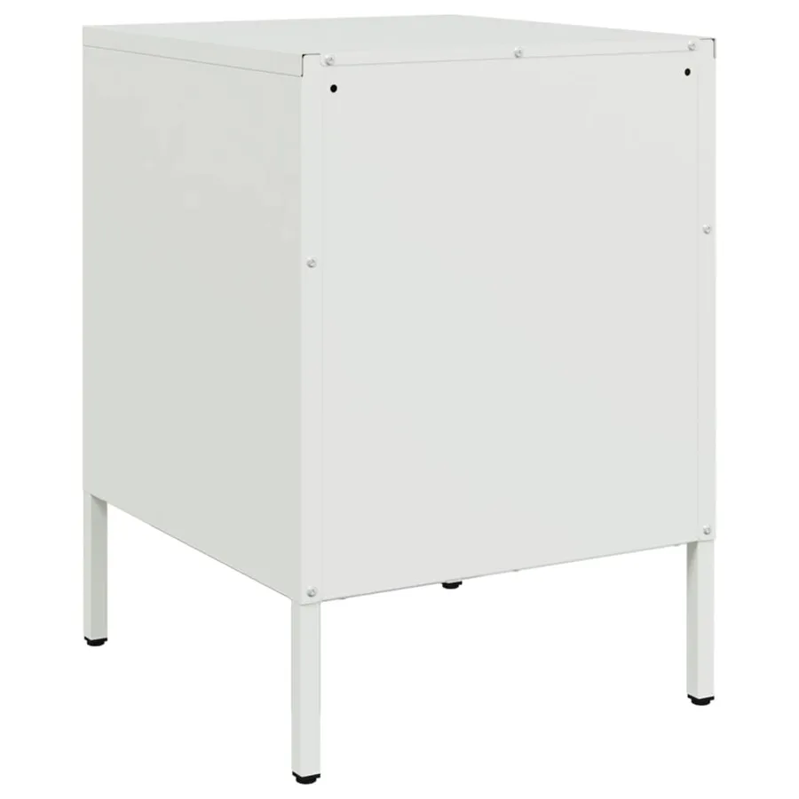 Table de chevet blanc 36x39x50,5 cm acier - 8