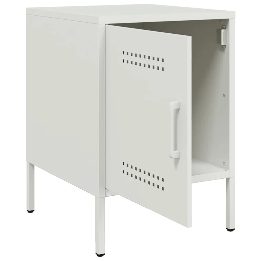 Table de chevet blanc 36x39x50,5 cm acier - 9
