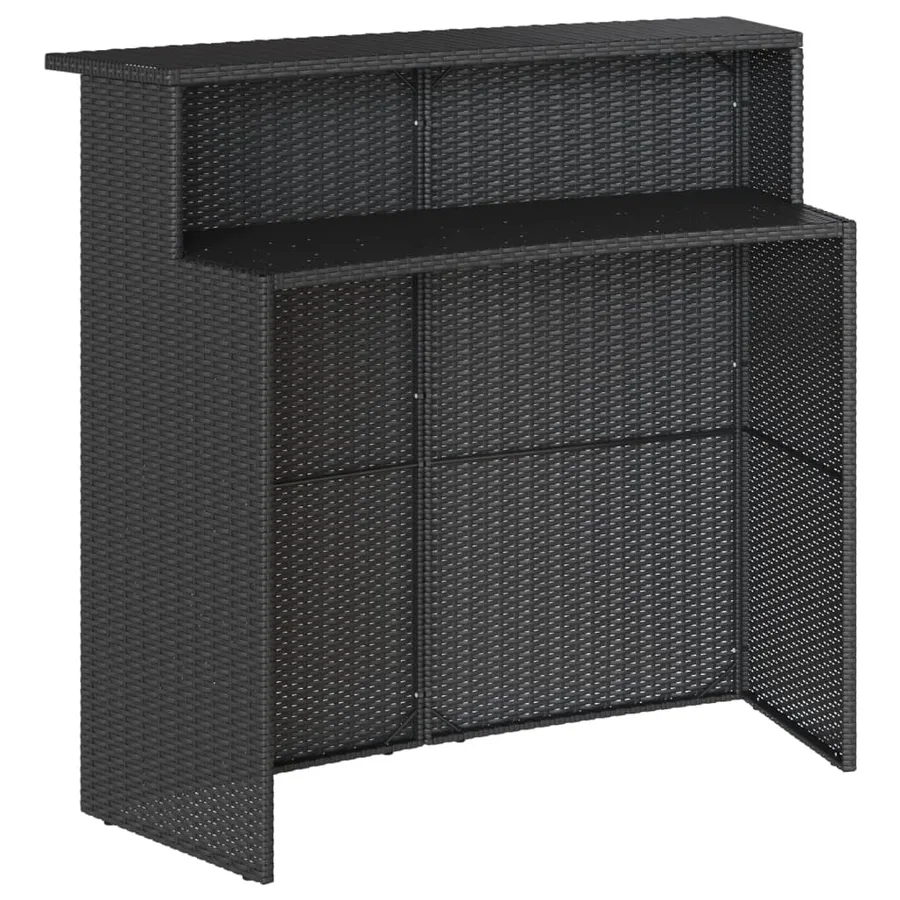 Ensemble de bar de jardin 5 pcs avec coussins noir poly rotin - 5