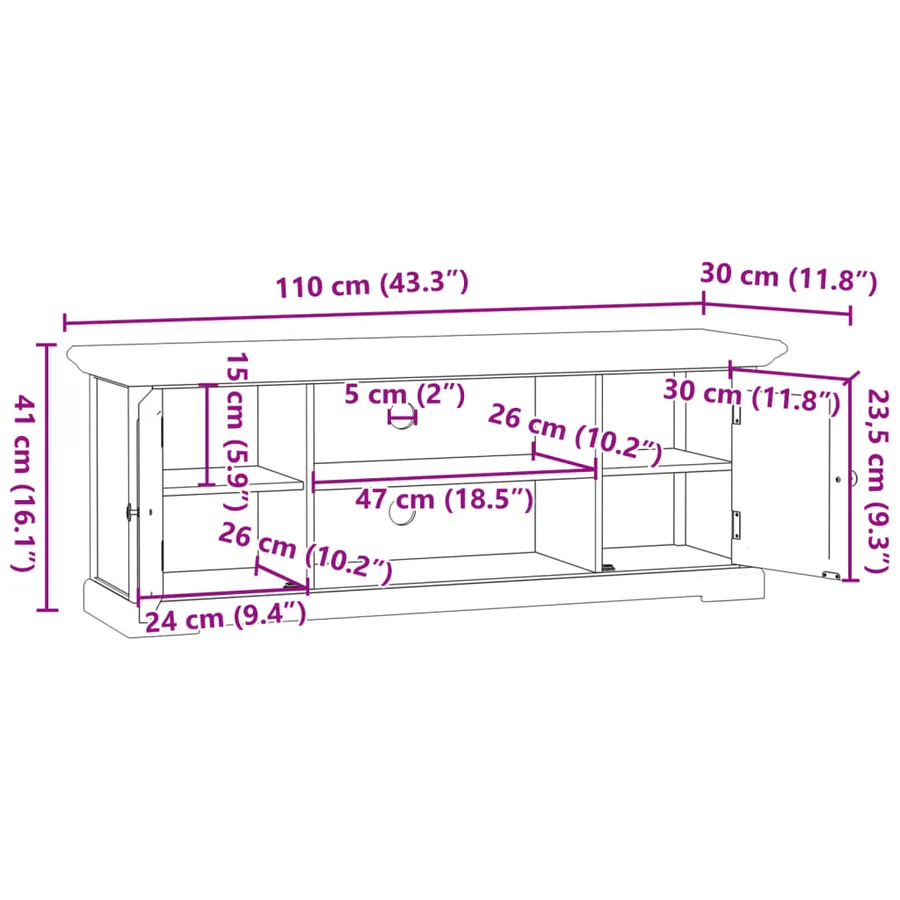 Meuble TV blanc 110x30x41 cm bois d'ingénierie - 10