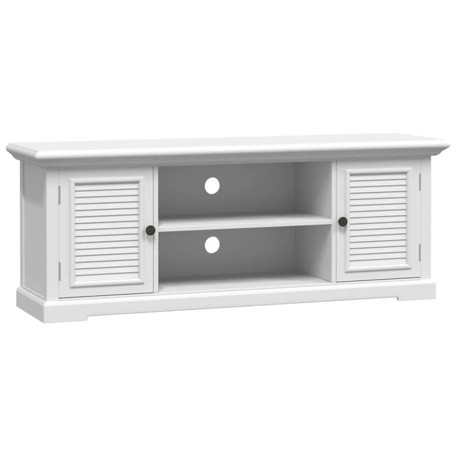 Meuble TV blanc 110x30x41 cm bois d'ingénierie - 2