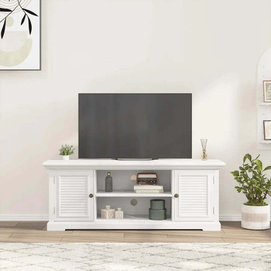 Meuble TV blanc 110x30x41 cm bois d'ingénierie - 3