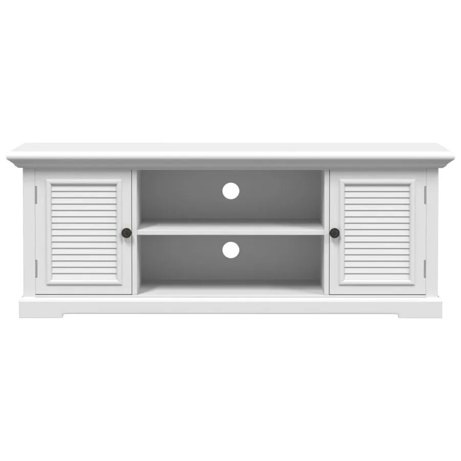 Meuble TV blanc 110x30x41 cm bois d'ingénierie - 5
