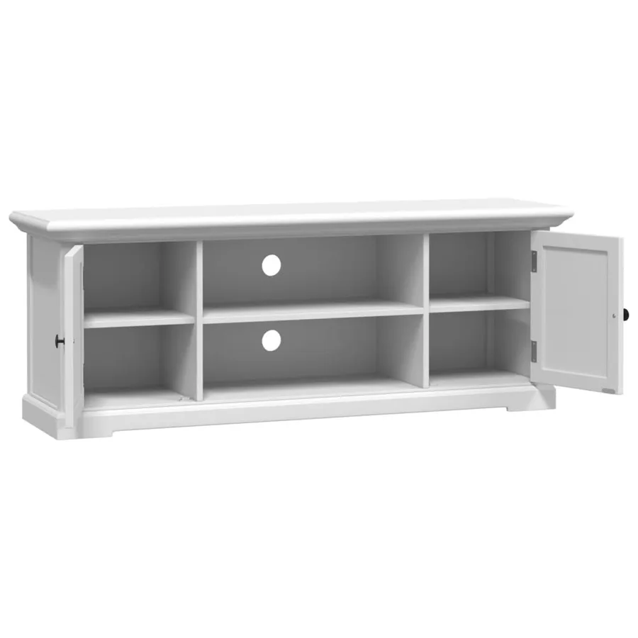 Meuble TV blanc 110x30x41 cm bois d'ingénierie - 8