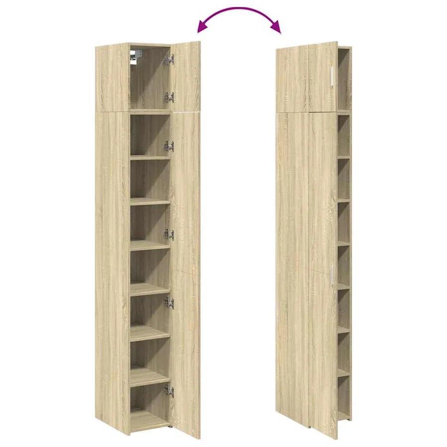 Armoire de rangement mince chêne sonoma 30x42,5x225 cm - 9