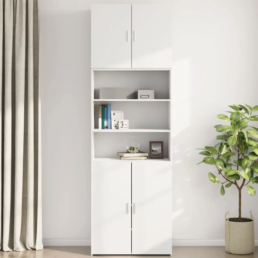 Armoire murale blanc 80x42,5x64 cm bois d'ingénierie - 3