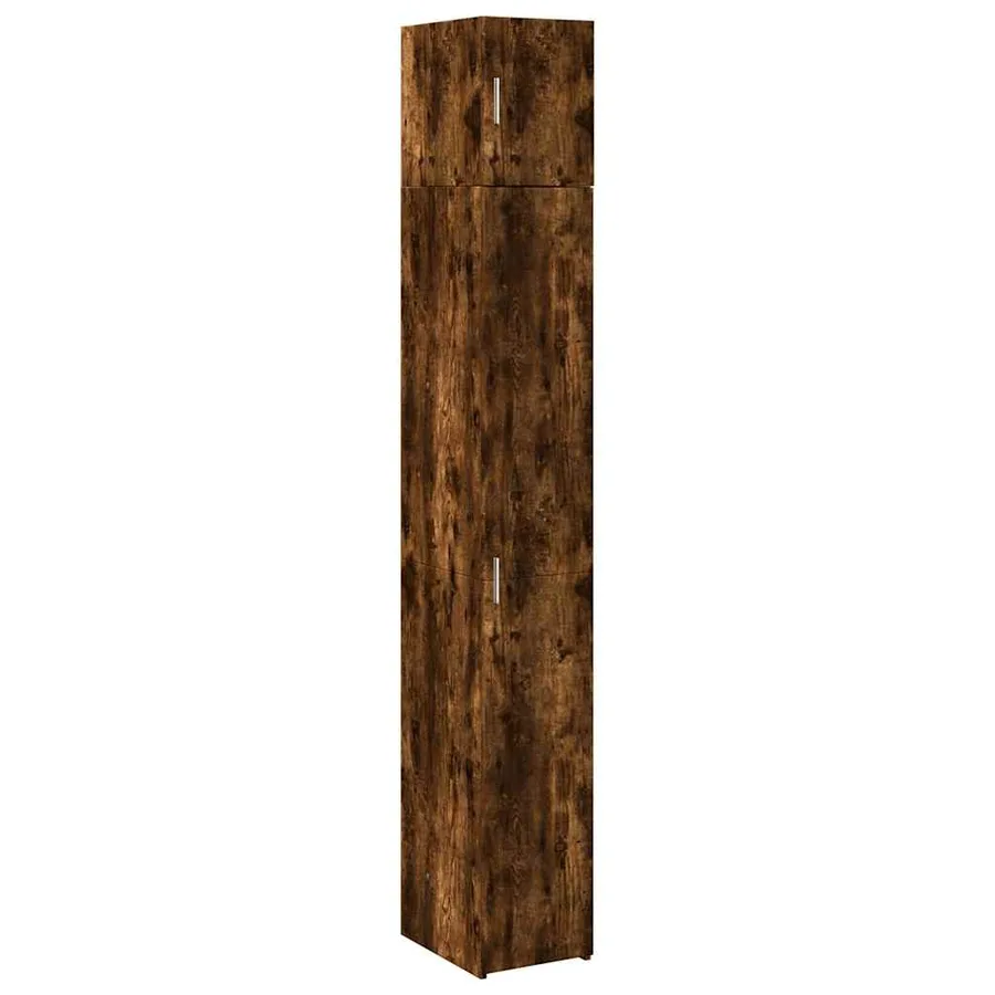 Armoire de rangement mince chêne fumé 30x42,5x225 cm - 2