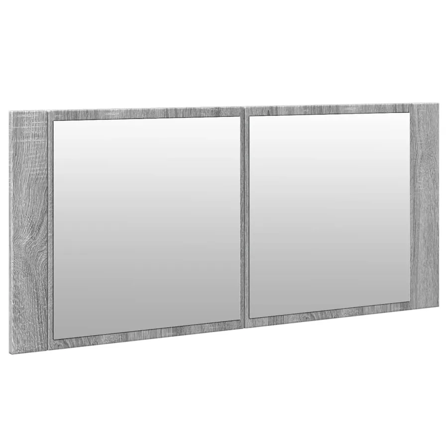 Armoire à miroir à LED de bain gris sonoma 100x12x45 cm - 6