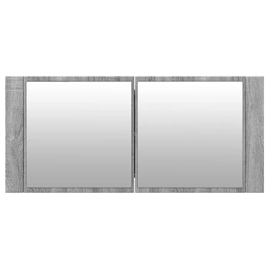 Armoire à miroir à LED de bain gris sonoma 100x12x45 cm - 7