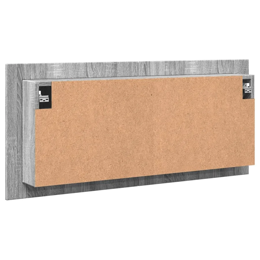 Armoire à miroir à LED de bain gris sonoma 100x12x45 cm - 9
