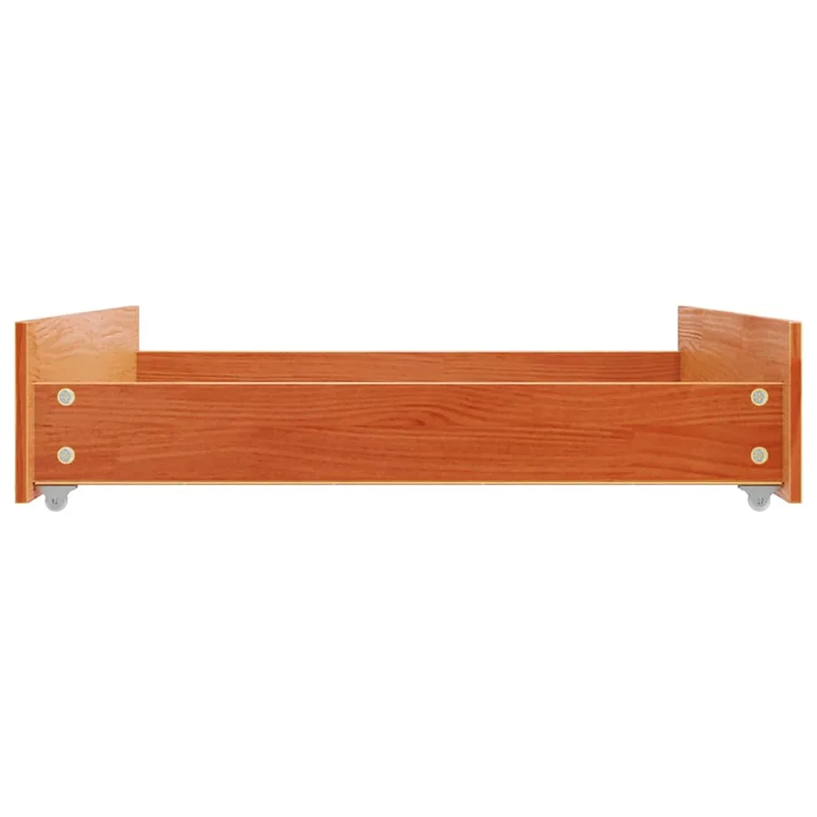 Tiroirs de lit 2 pcs cire marron bois de pin massif - 6