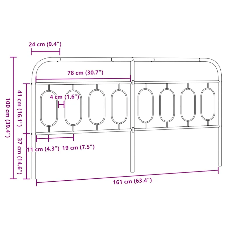 Tête de lit de remplacement métal blanc 160 cm - 6