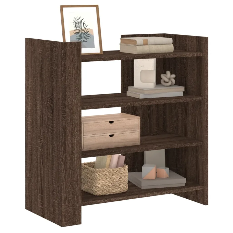 Buffet chêne marron 73,5x35x75 cm bois d'ingénierie - 3