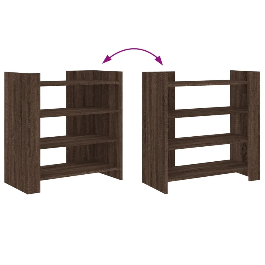 Buffet chêne marron 73,5x35x75 cm bois d'ingénierie - 7