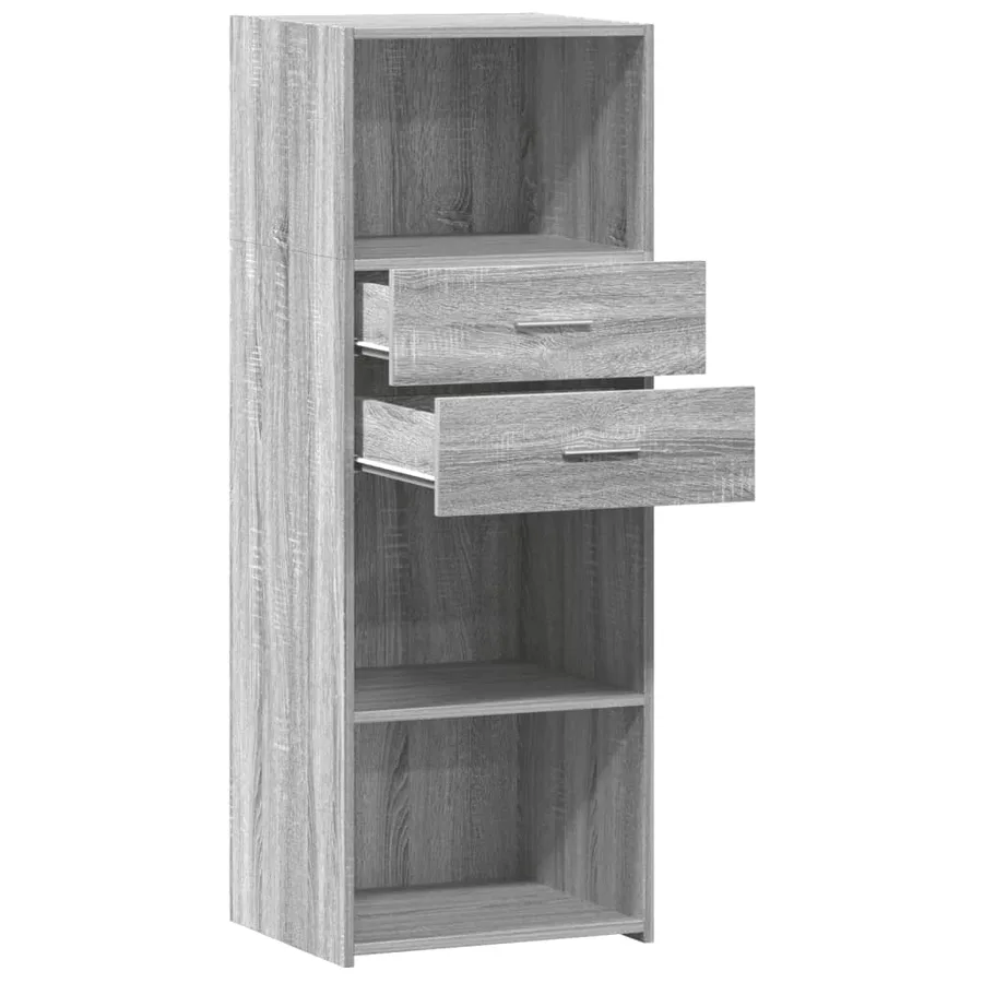 Buffet haut sonoma gris 45x42,5x124 cm bois d'ingénierie - 7
