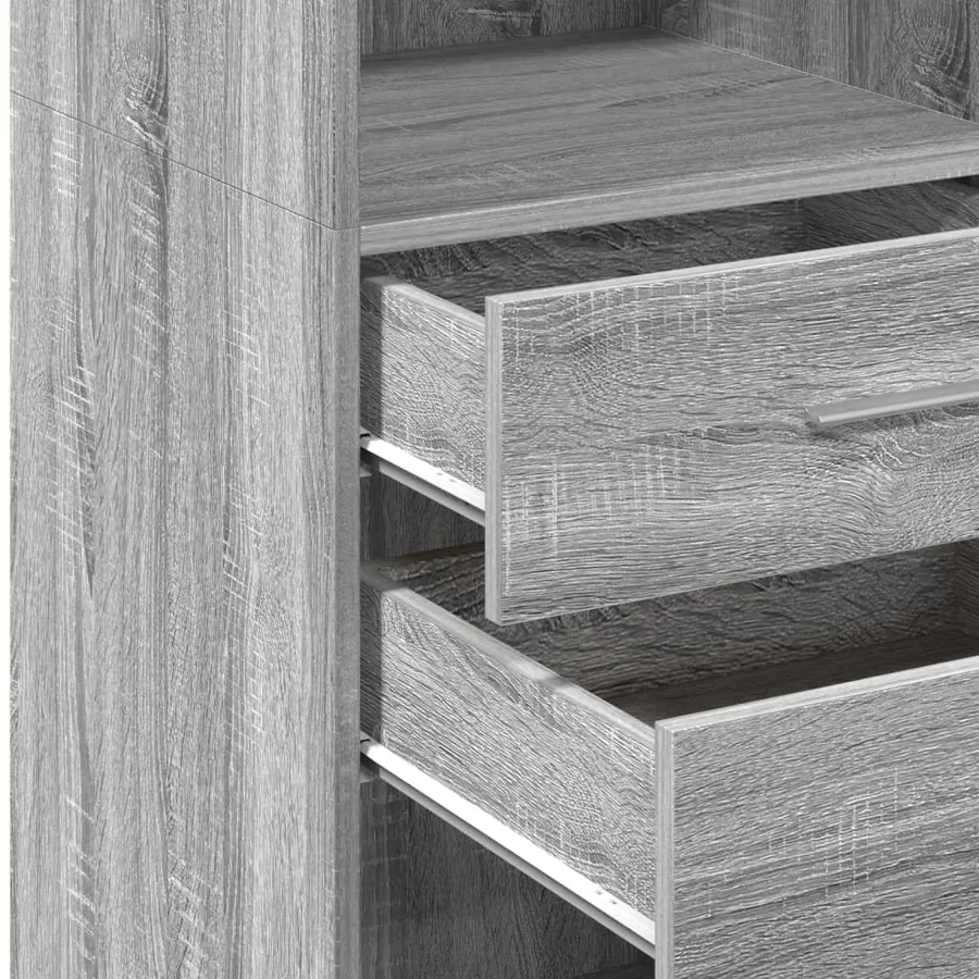 Buffet haut sonoma gris 45x42,5x124 cm bois d'ingénierie - 8
