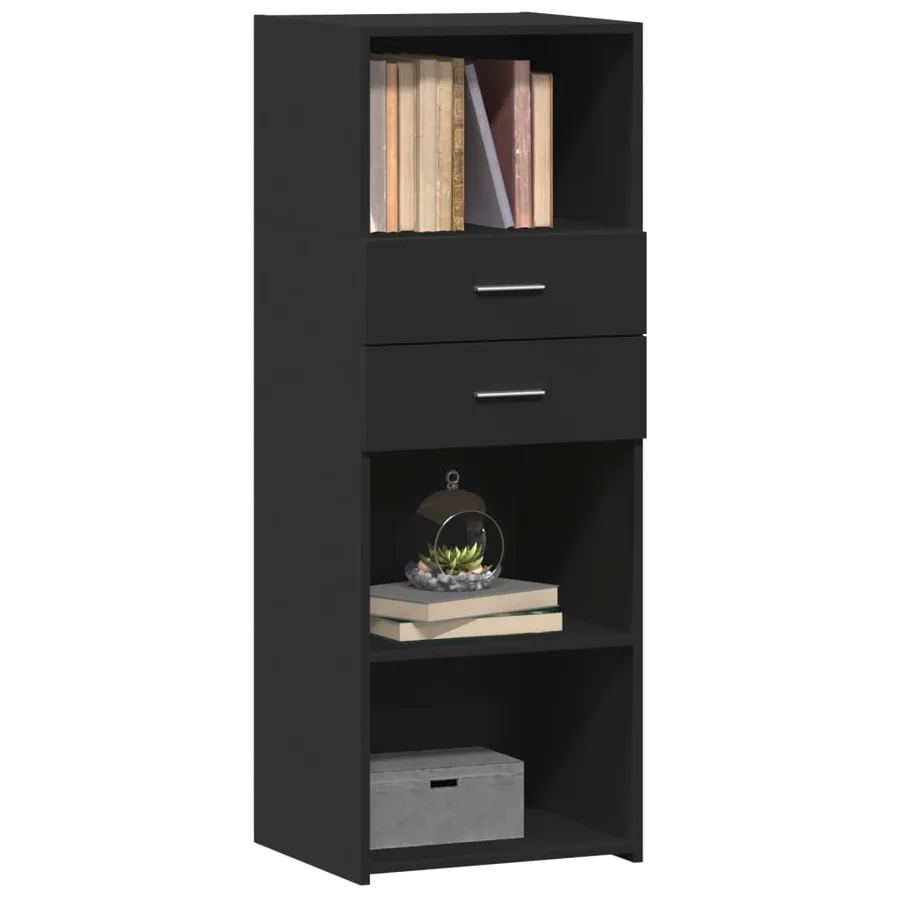 Buffet haut noir 45x42,5x124 cm bois d'ingénierie - 3