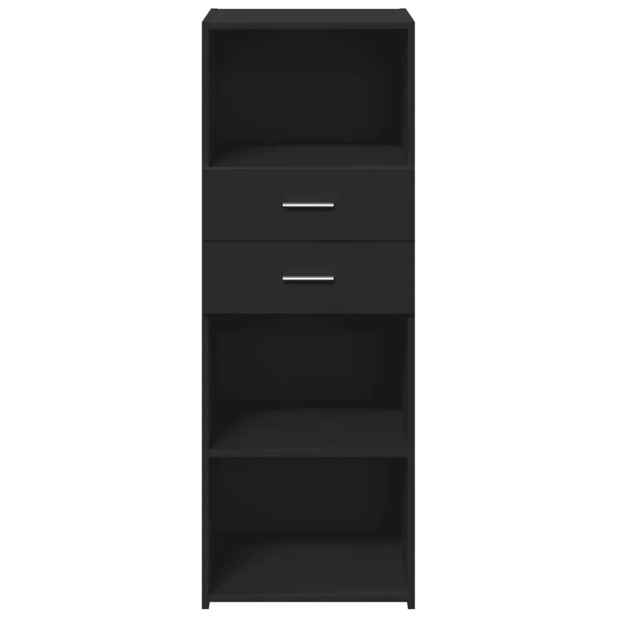 Buffet haut noir 45x42,5x124 cm bois d'ingénierie - 4