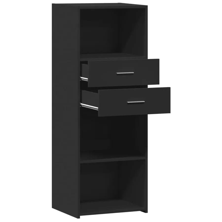 Buffet haut noir 45x42,5x124 cm bois d'ingénierie - 7