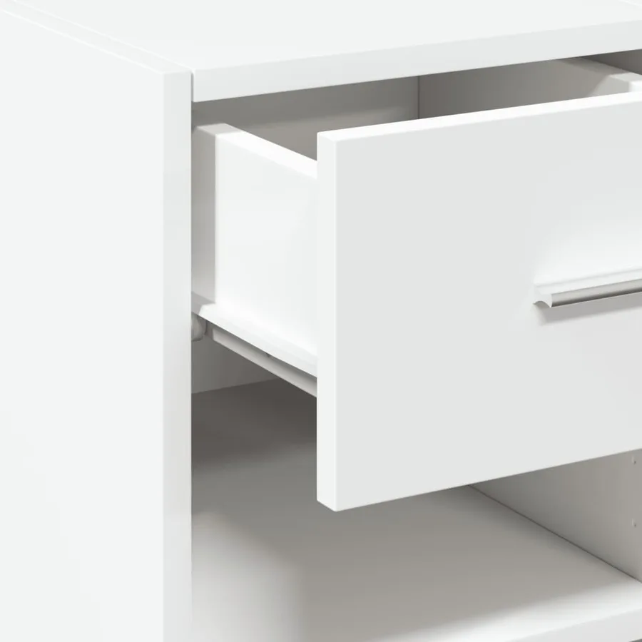 Buffet blanc 40x42,5x93 cm bois d'ingénierie - 8