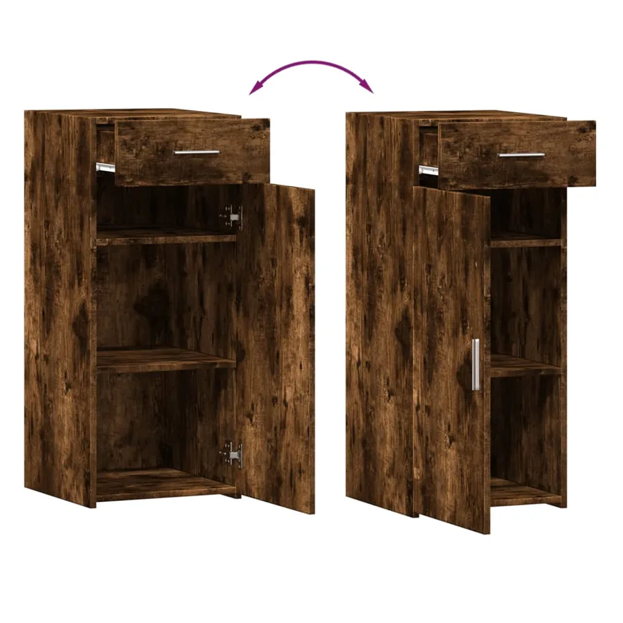 Buffet chêne fumé 40x42,5x93 cm bois d'ingénierie - 7