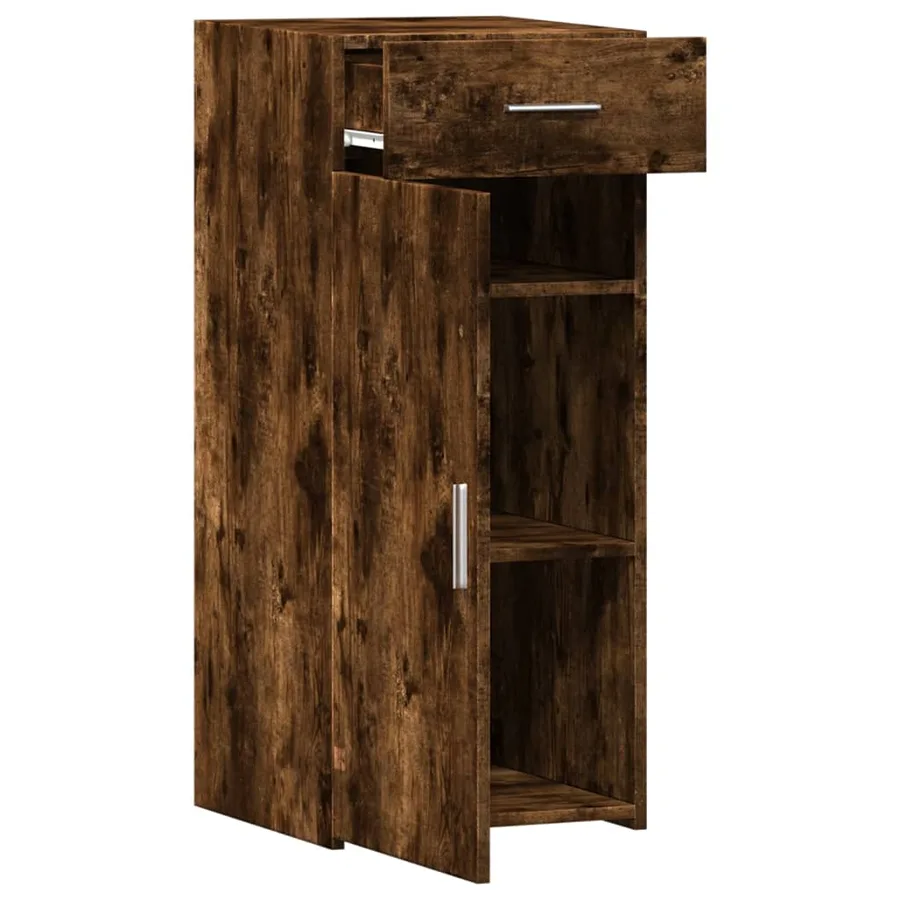 Buffet chêne fumé 40x42,5x93 cm bois d'ingénierie - 8