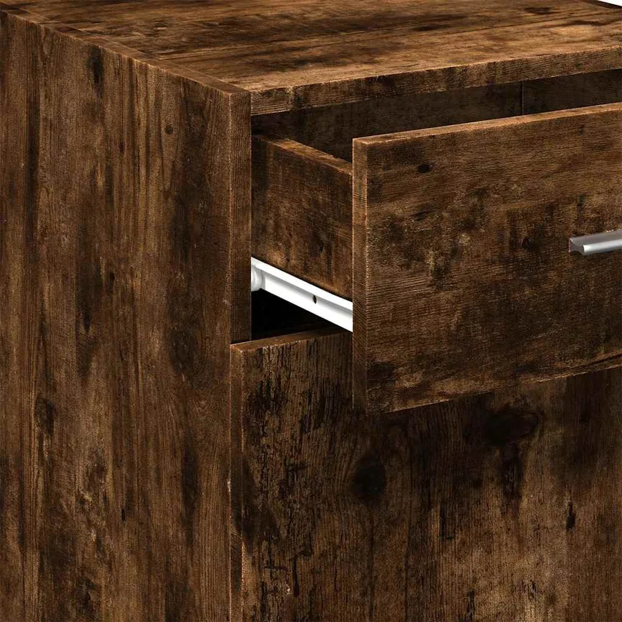 Buffet chêne fumé 40x42,5x93 cm bois d'ingénierie - 9