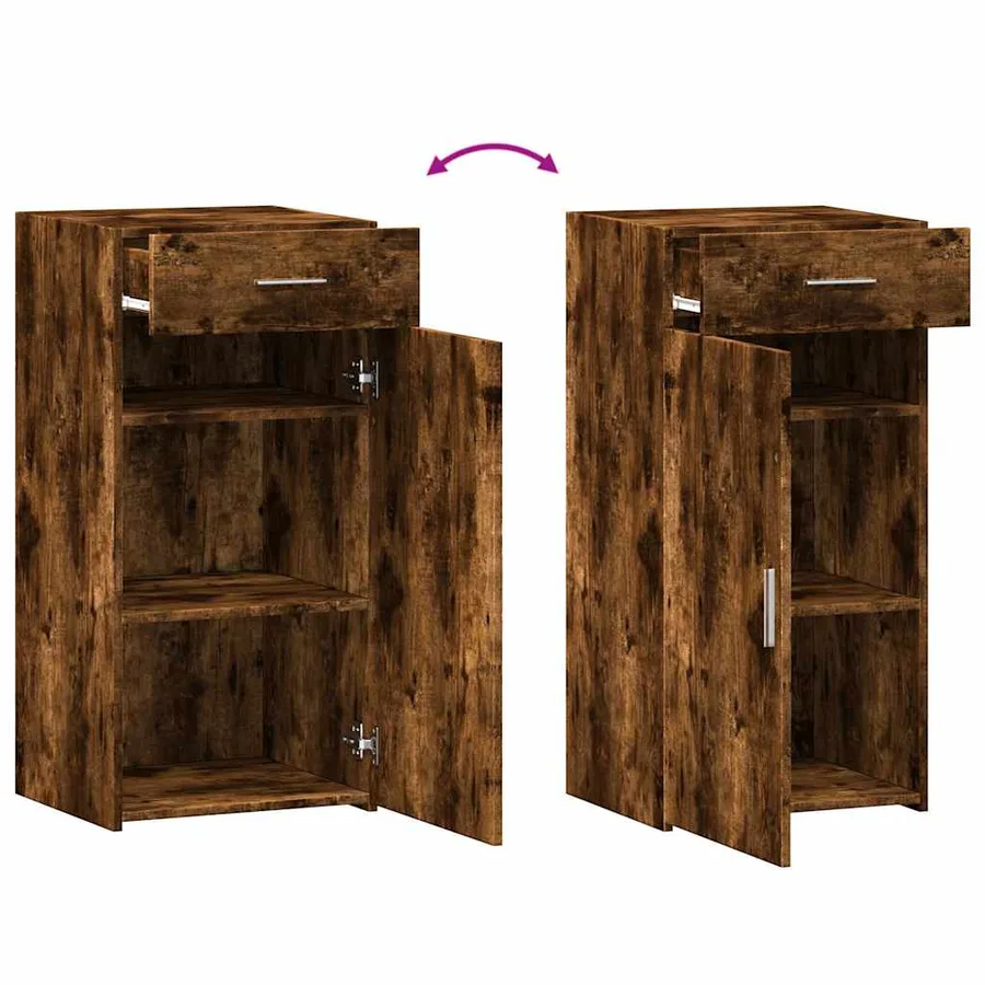 Buffet chêne fumé 45x42,5x93 cm bois d'ingénierie - 7