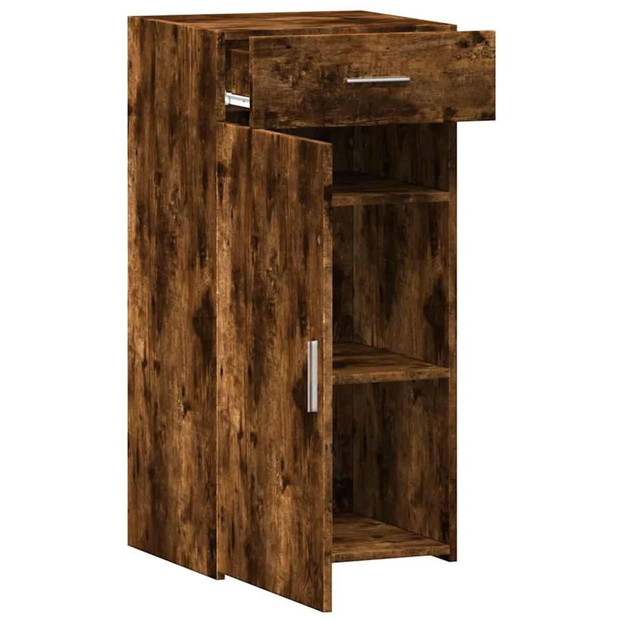 Buffet chêne fumé 45x42,5x93 cm bois d'ingénierie - 8