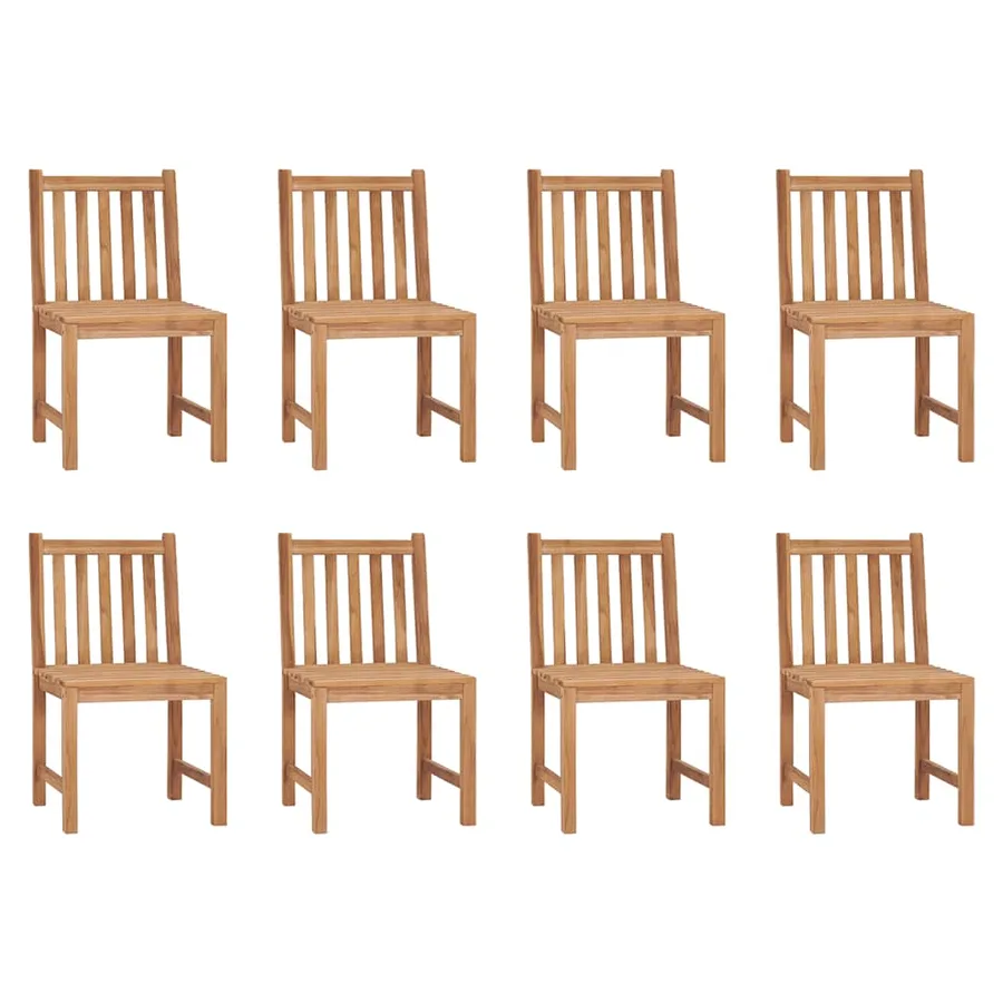 Garden chairs set of 8 with cushions Solid teak wood - 2