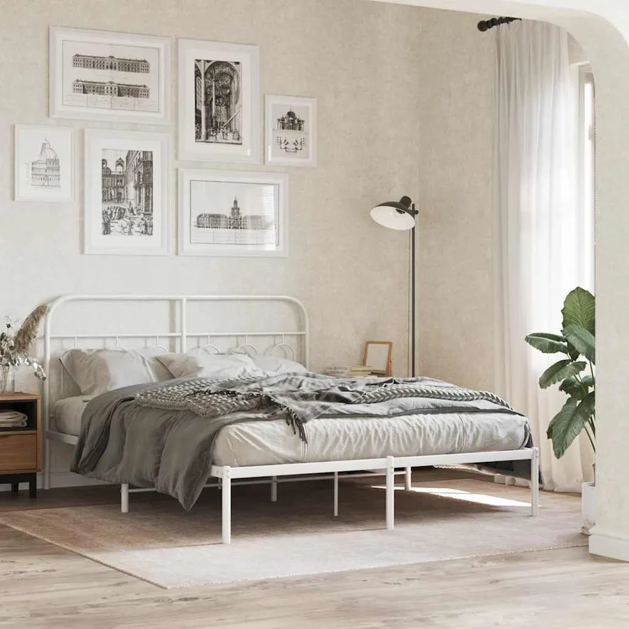 Tête de lit de remplacement métal blanc 137 cm - 3