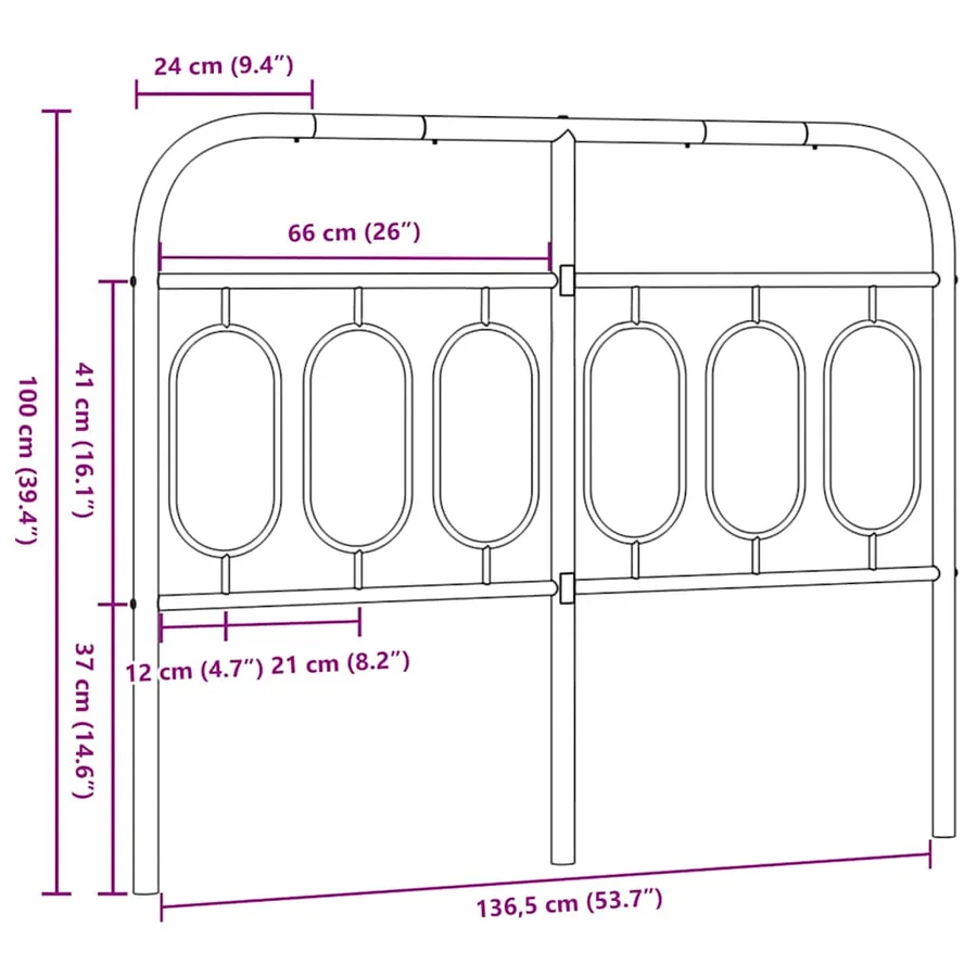 Tête de lit de remplacement métal blanc 137 cm - 6