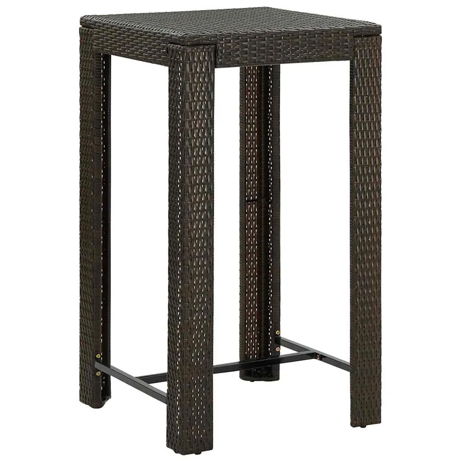 Ensemble de bar de jardin avec coussins 5 pcs marron poly rotin - 5