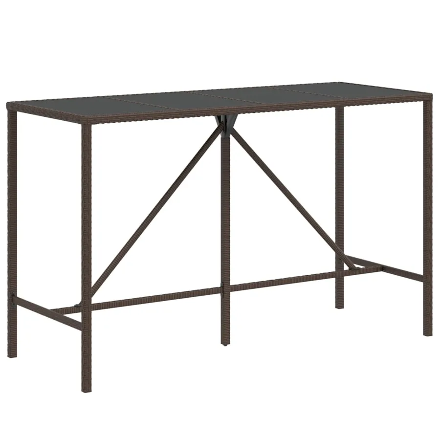 Ensemble de bar de jardin avec coussins 7 pcs marron poly rotin - 5