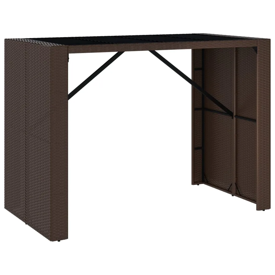 Ensemble de bar de jardin avec coussins 7 pcs marron poly rotin - 5