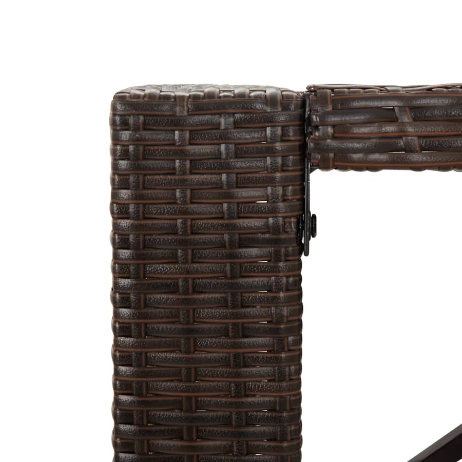 Ensemble de bar de jardin avec coussins 7 pcs marron poly rotin - 7