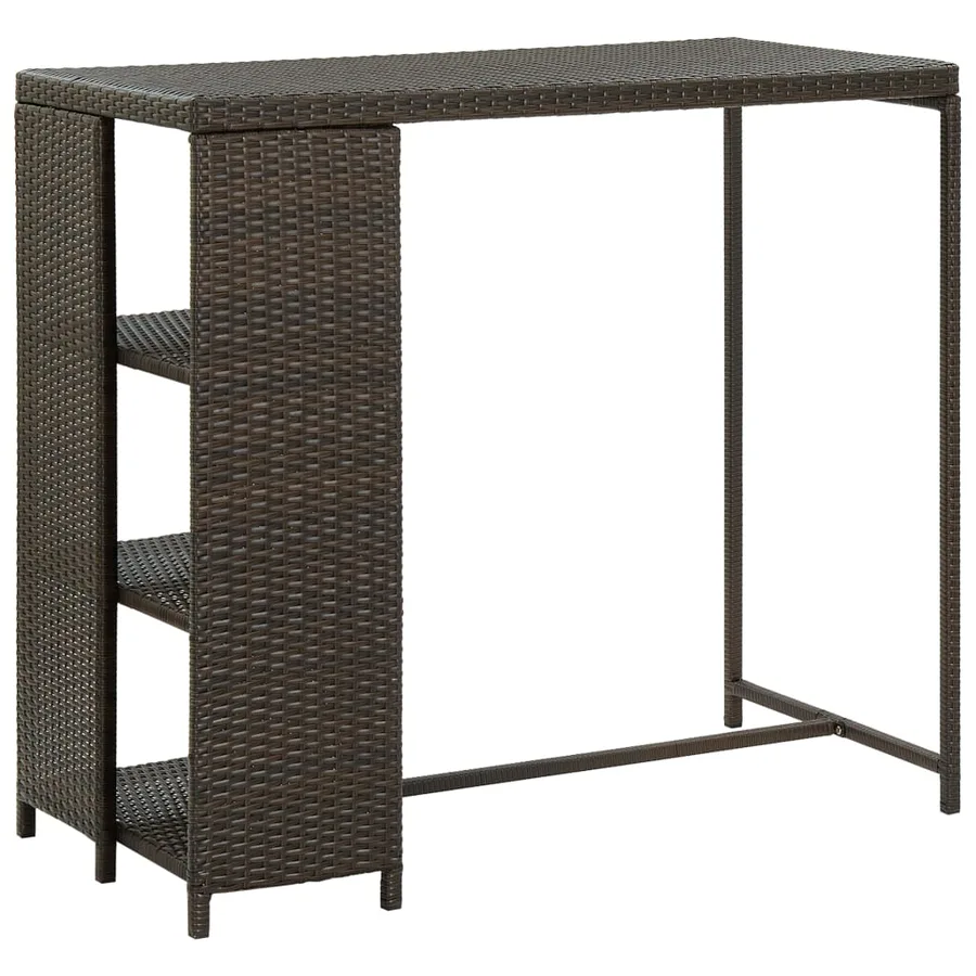 Ensemble de bar de jardin avec coussins 5 pcs marron poly rotin - 5