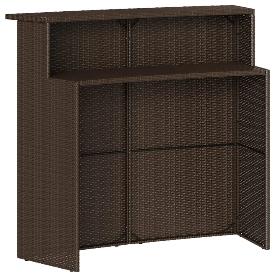 Ensemble de bar de jardin avec coussins 5 pcs marron poly rotin - 5