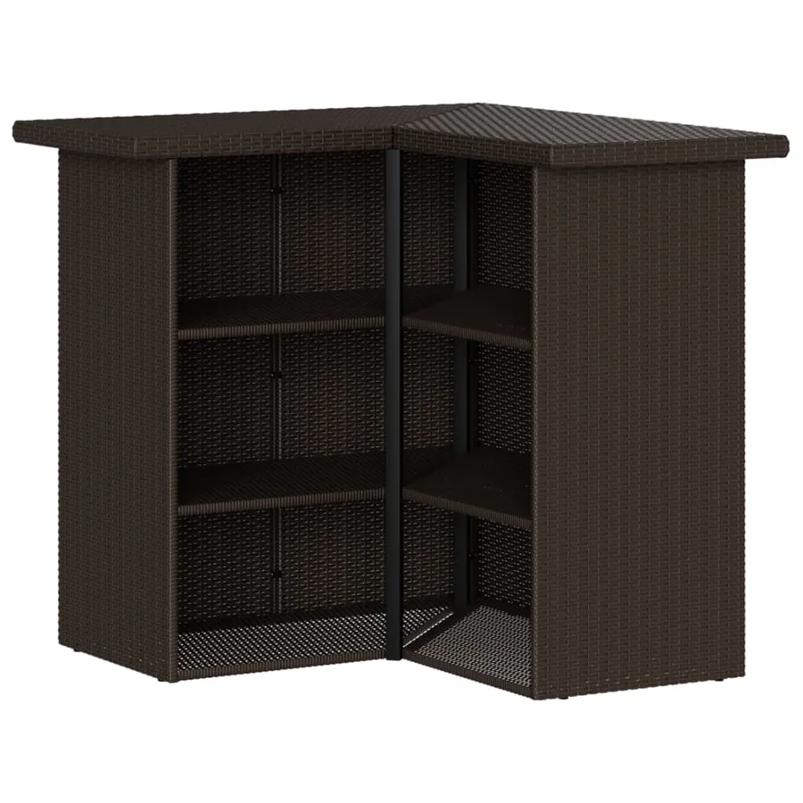Ensemble de bar de jardin 3 pcs et coussins brun résine tressée - 5