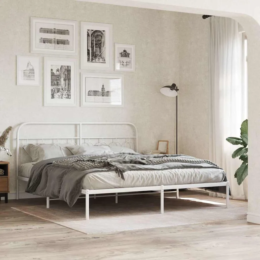 Tête de lit de remplacement métal blanc 193 cm - 3