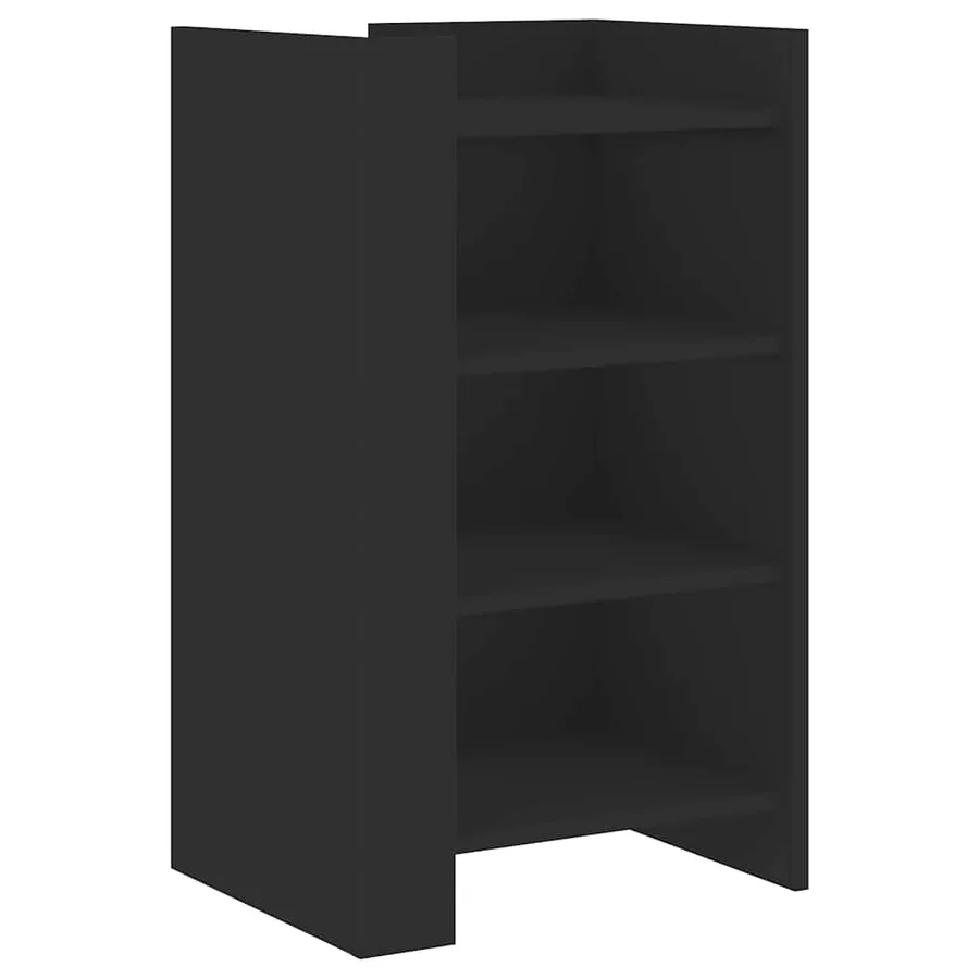 Buffet noir 45x35x75 cm bois d’ingénierie - 2