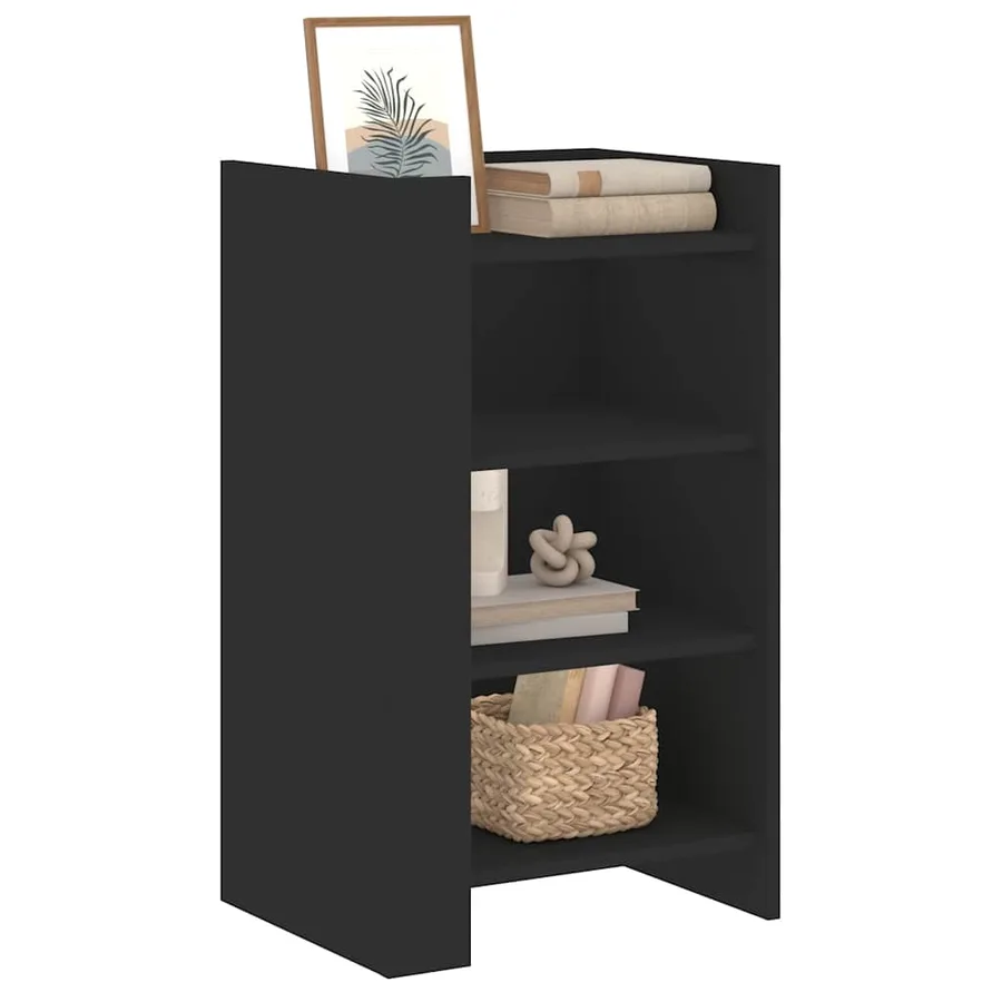Buffet noir 45x35x75 cm bois d’ingénierie - 3