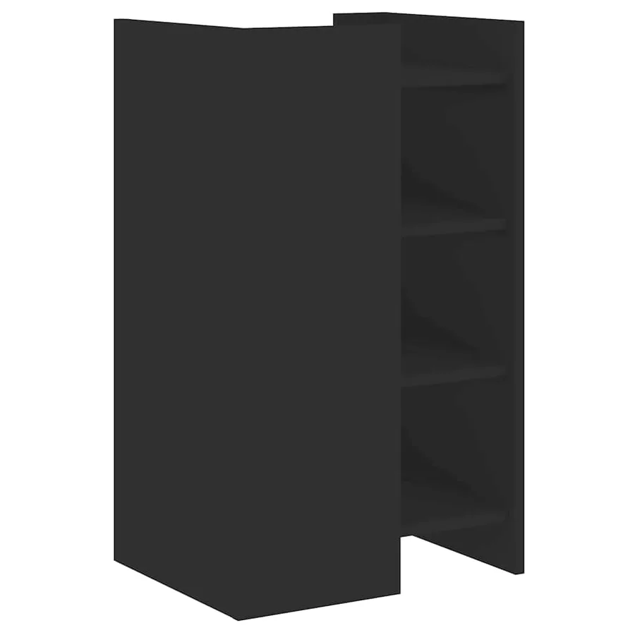 Buffet noir 45x35x75 cm bois d’ingénierie - 6