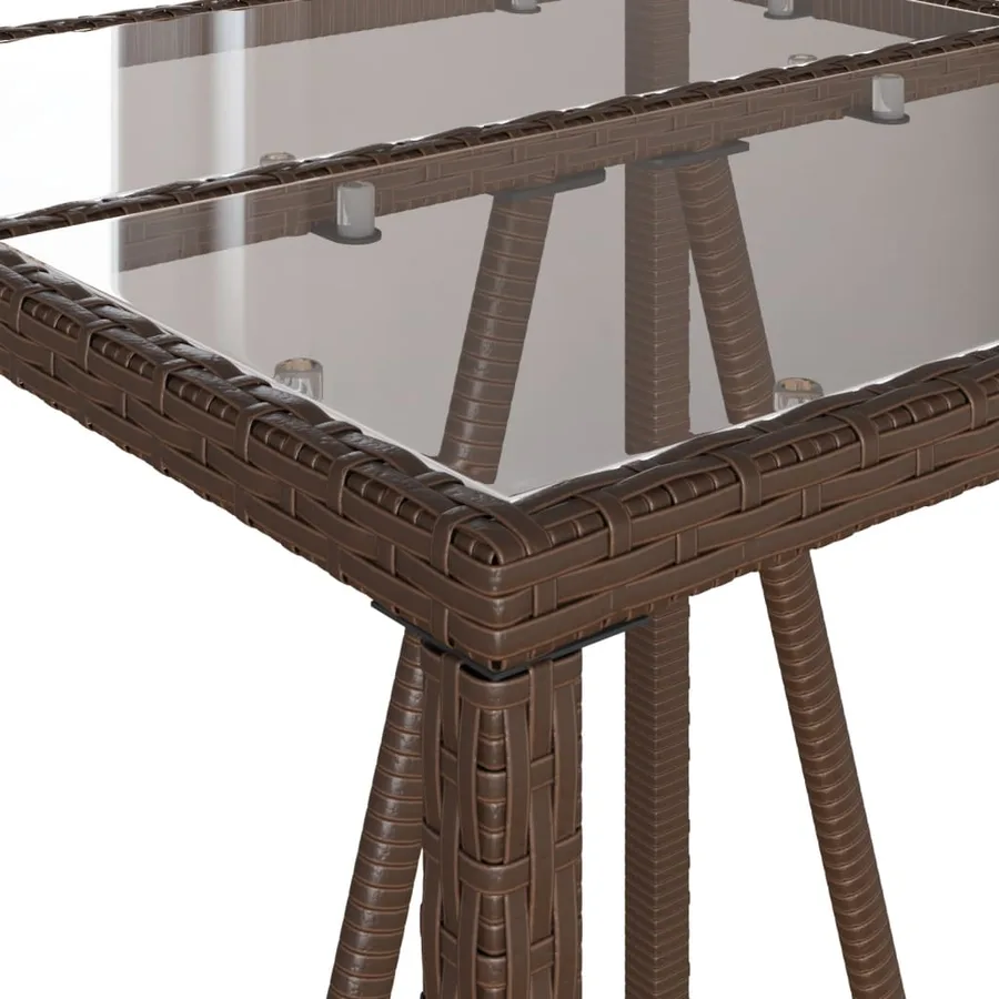 Ensemble de bar de jardin 3 pcs et coussins brun résine tressée - 7