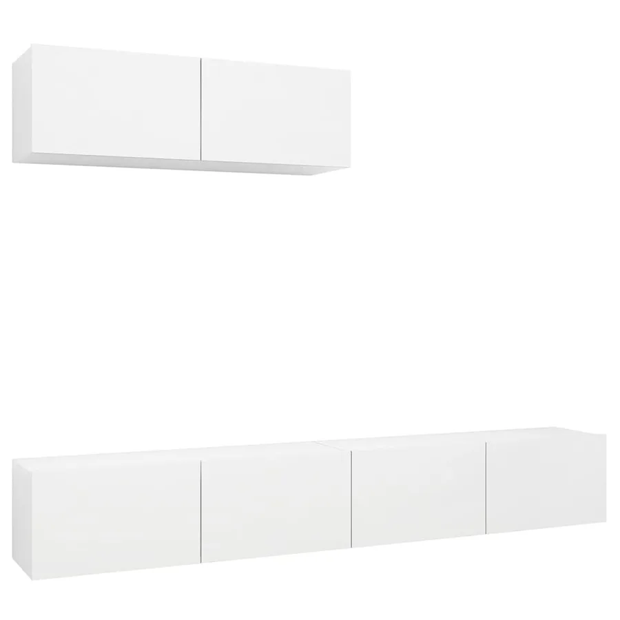Meubles TV 3 pcs Blanc Bois d'ingénierie - 2