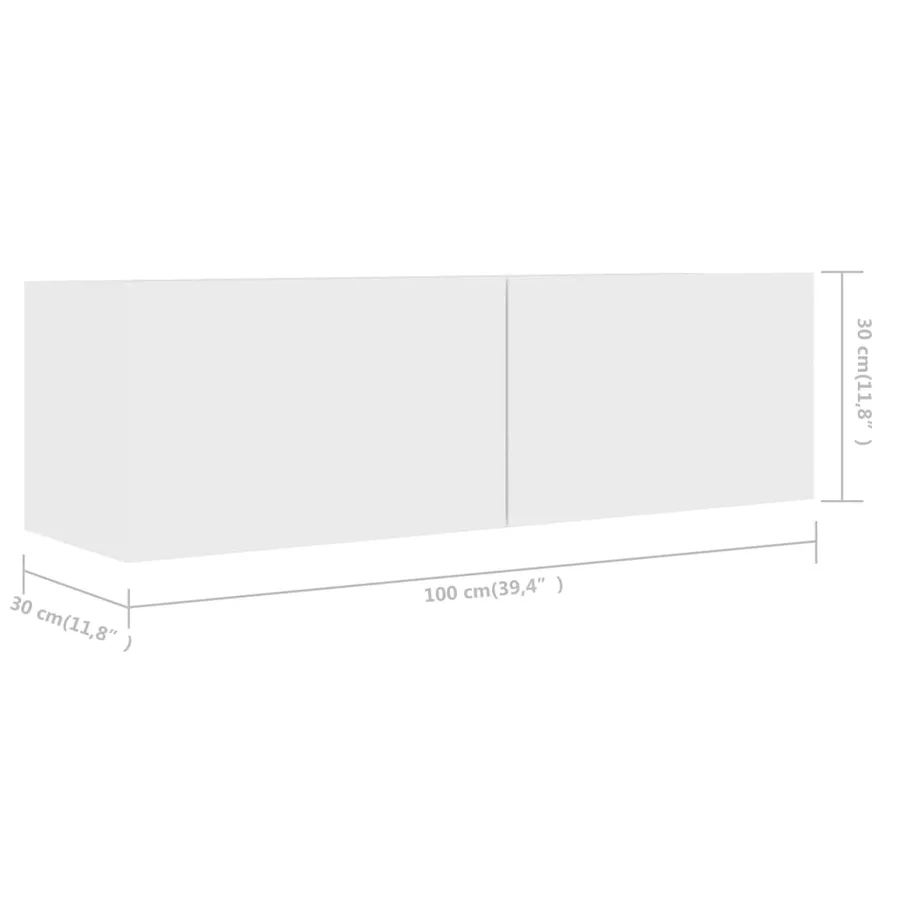 Meubles TV 3 pcs Blanc Bois d'ingénierie - 6