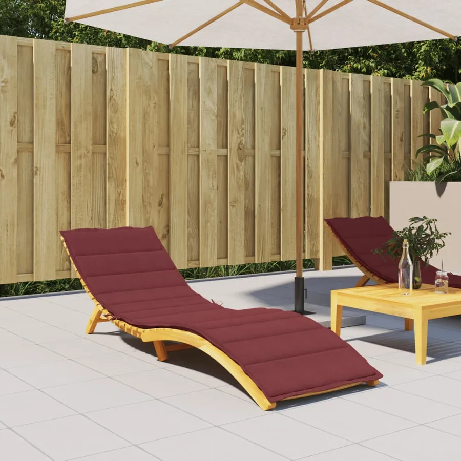 Coussin de chaise longue rouge bordeaux mélangé 200x60x4 cm - 3