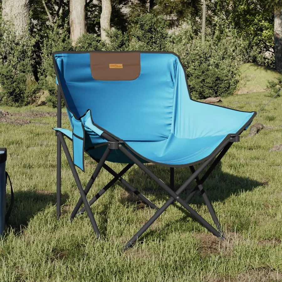 Chaise de camping avec poche pliable lot de 2 motif de feuille - 13