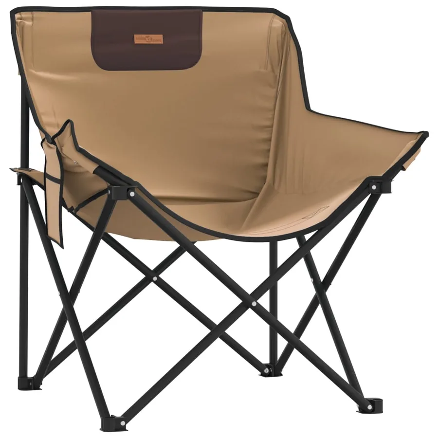 Chaise de camping avec poche pliable lot de 2 motif de feuille - 28