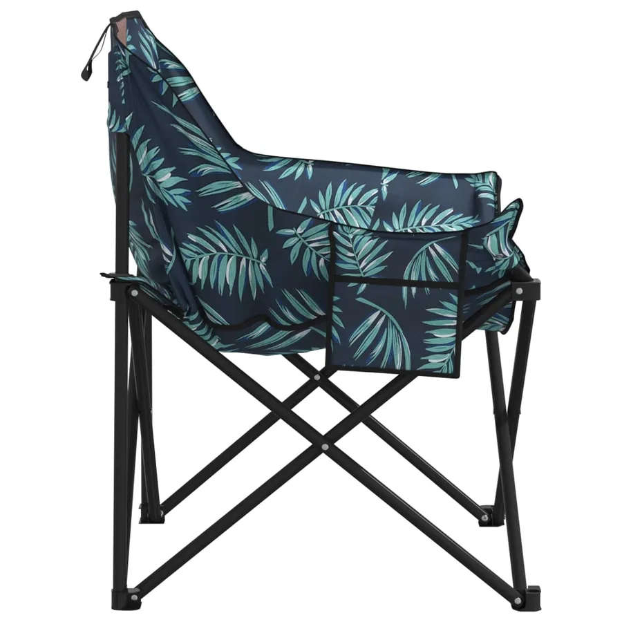 Chaise de camping avec poche pliable lot de 2 motif de feuille - 7